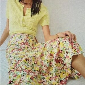 J.Crew Flared slip skirt in painterly floral Size Large